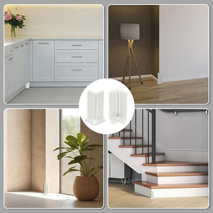 uxcell Self Adhesive Baseboard Corner Blocks, 3.23 Inch Wall Edge Corner - Image 7