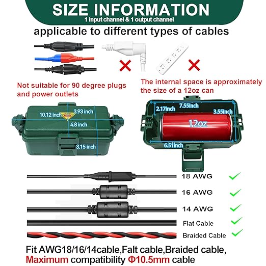 Outdoor Electrical Box Waterproof IP54 Extension Cord Cover Wall-Hangable Box - Image 2