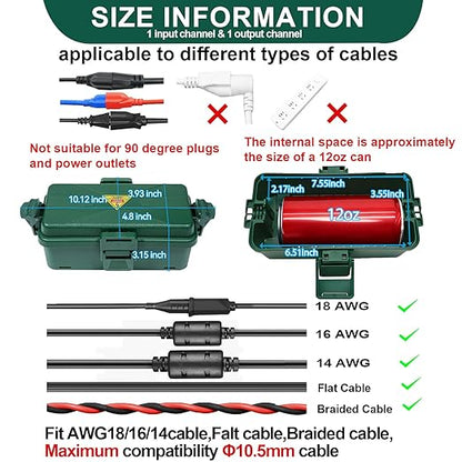 Outdoor Electrical Box Waterproof IP54 Extension Cord Cover Wall-Hangable Box - Image 2