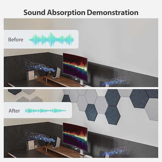 12 Pack Acoustic Panels Self Adhesive Sound Proof Foam, High Density Sound - Image 3