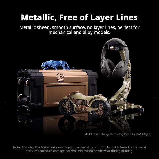 ANYCUBIC Silk Filament, Metal-Like PLA Shiny Clog-Free 3D Printer Filament - Image 2