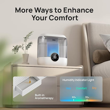 DREO 6L Top Fill Humidifiers for Bedroom, 60H Runtime 28 dB Quiet Supersized - Image 5