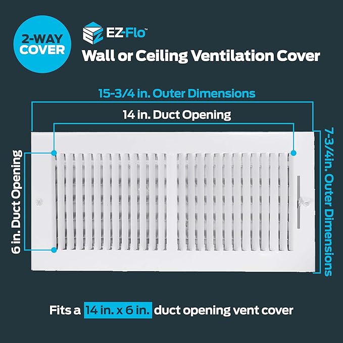 EZ-FLO 14 x 6 Inch Air Vent Cover - Image 2