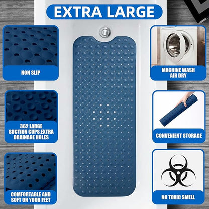 ZHICHENG Bath Tub and Shower Mats, Non-Slip 39 x 16 Inch Extra Long Bath Mat - Image 3
