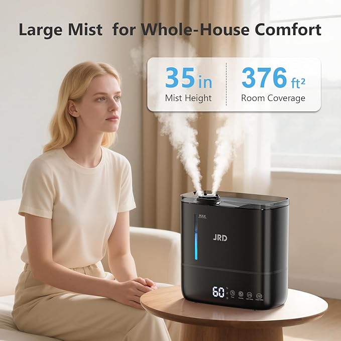 JRD Humidifiers for Bedroom, Ultrasonic Humidifier 4L for Large Room, Cool Mist - Image 4