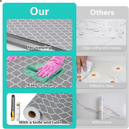 Drawer and Shelf Liner for Kitchen Cabinet, Non-Adhesive Cabinet Liner 18in x - Image 6