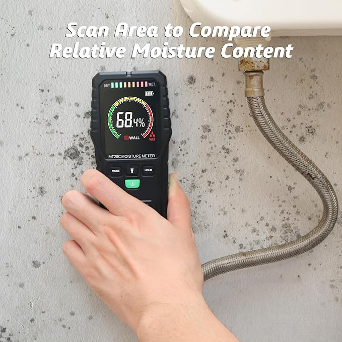 Pinless Moisture Meters Non-Invasive Digital Wood Moisture Tester Water Leak - Image 4