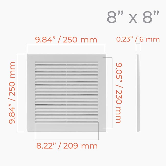 10-Pack 10" x 10" Square Air Vent Cover – White Plastic Vent Deflector - Image 4