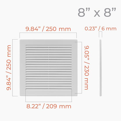 2-Pack 10" x 10" Square Air Vent Cover – White Plastic Vent Deflector - Image 4