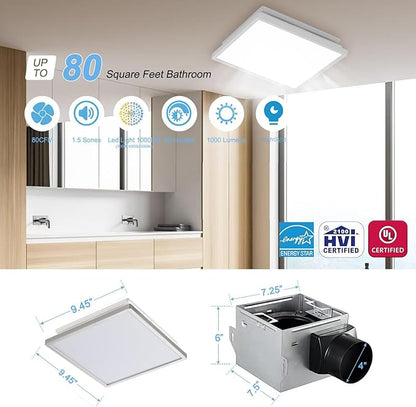 Tech Drive Modern Nickel Bathroom Exhaust Fan - Image 2