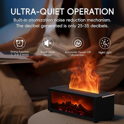 Essential Oil Diffuser, 7 Colors Fireplace Flame Fire Oil Diffuser, 150ml - Image 4