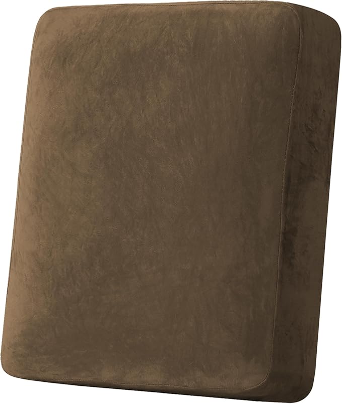 H.VERSAILTEX Velvet Stretch Couch Cushion Cover Plush Cushion Slipcover by HVERSAILTEX