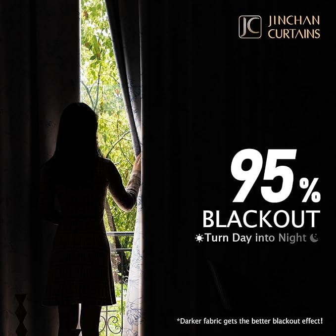 jinchan Floral 95% Blackout Curtains - Image 3