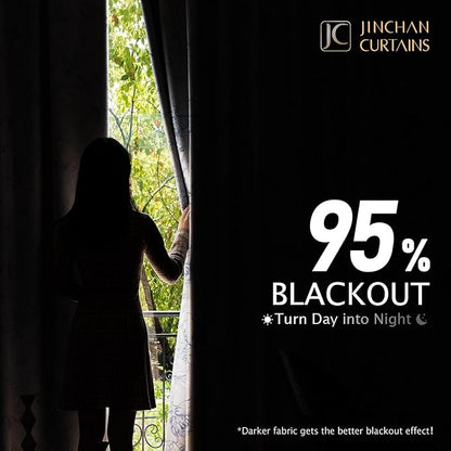 jinchan Floral 95% Blackout Curtains - Image 3