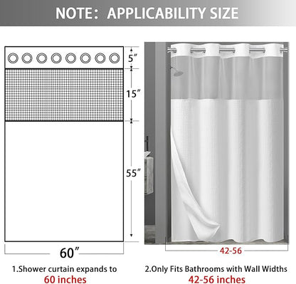 No Hook Shower Curtain and Liner Set - Image 6