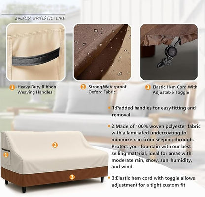 Waterproof Patio Loveseat Cover, 78.7W x 38.2D x 35H inches Heavy Duty 600D - Image 5