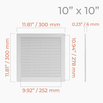 2-Pack 12" x 12" Square Air Vent Cover – White Plastic Vent Deflector - Image 4