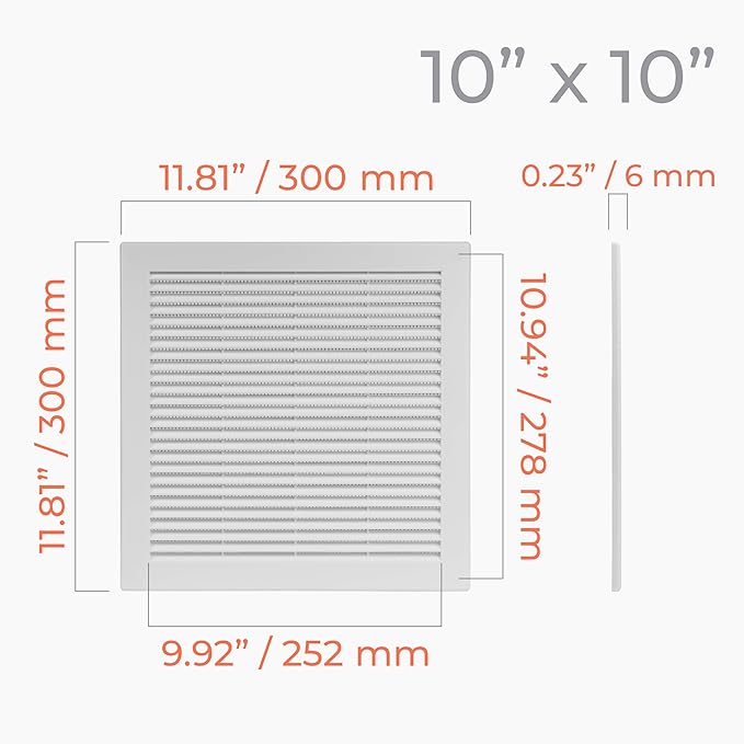 12" x 12" Square Air Vent Cover – White Plastic Vent Deflector - Image 2