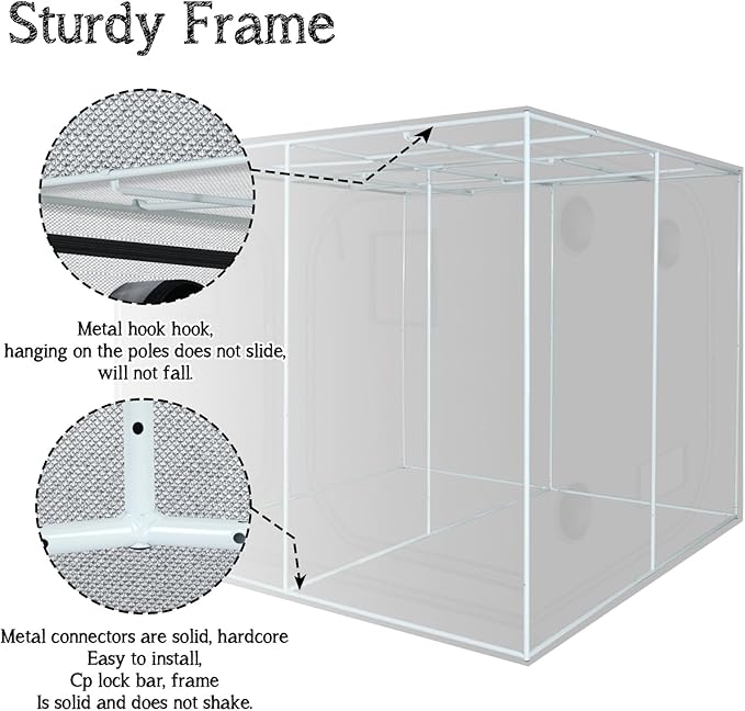 zazzy Large Grow Tent 96"x96"x78", High Reflective Mylar Grow Room - Image 7