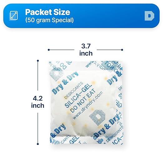 Dry & Dry 50 Gram Orange Indicating Mixed Silica Gel Packets - Image 6