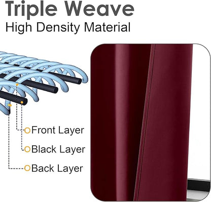 Chyhomenyc Short Burgundy Curtains 30 Inch Length, Small Kitchen Curtain Rod - Image 6