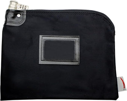 Heavy-Duty Money Bag with Lock – 9" x 12" Water-Repellent Laminated Nylon Bank by CardinalBagSupplies