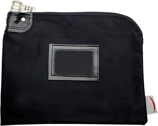 Heavy-Duty Money Bag with Lock – 9" x 12" Water-Repellent Laminated Nylon Bank by CardinalBagSupplies