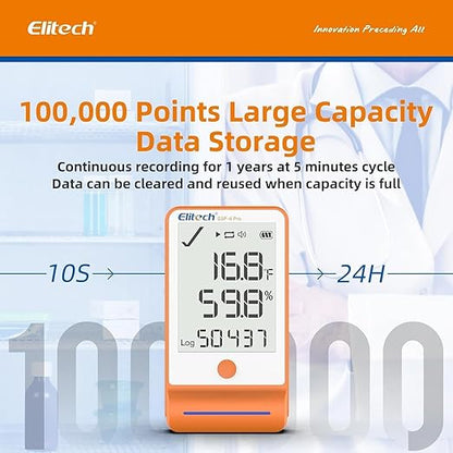 Elitech 100Pack GSP-6 Bluetooth Data Logger Temperature Humidity - Image 4