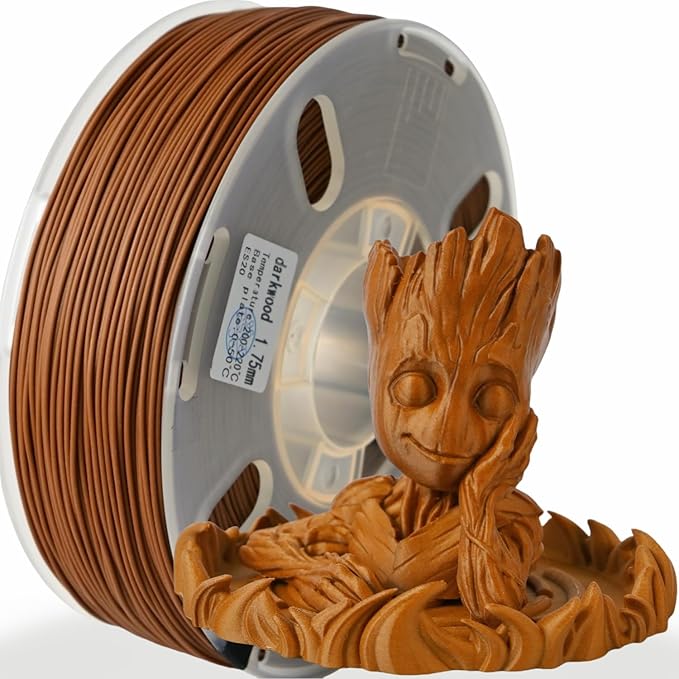 Wood Filament 1.75 3D Printer Filament, Dimensional Accuracy +/- 0.03 mm by PRILINE