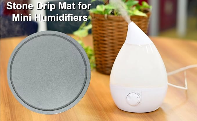 Stone Drying Mat for Mini Humidifiers, Absorbs Water Drips Round Diatomaceous - Image 6