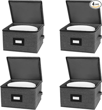 Mayniu China Storage Containers Hard Shell, Stackable Dinnerware Storage by Mayniu