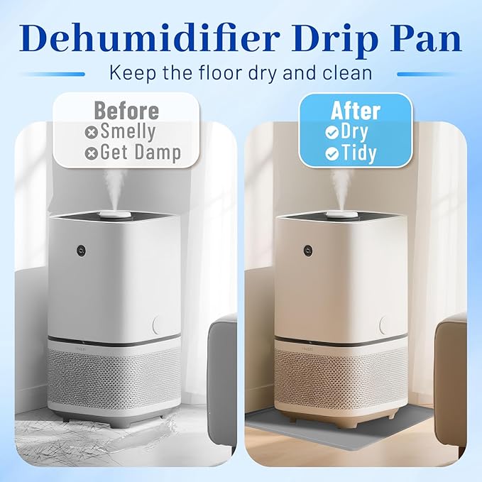 Dehumidifier Drip Mat, 23.6'' x 19.7'' x 0.78'' Humidifier Silicone Drip Mat - Image 4