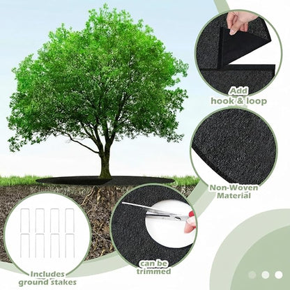 Tegeme 4 Pack 24.5 Inch Non Woven Tree Mulch Ring - Image 3
