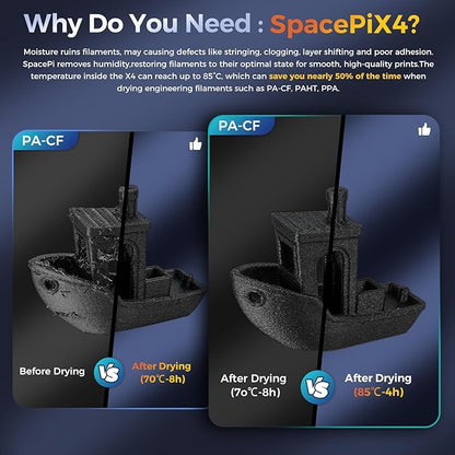 Creality Filament Dryer 4 Spools, Space Pi X4 Filament Storage Box:Dual - Image 3