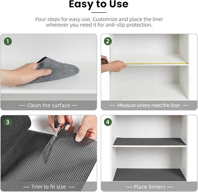BAGAIL Drawer and Shelf Liner, 17.5 in X 20 Ft Non-Adhesive Shelf Liners - Image 6