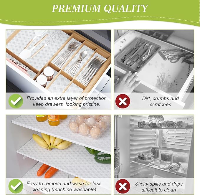 Cooyes 12 PCS Refrigerator Liners, Refrigerator Shelf Liners and Mats - Image 6