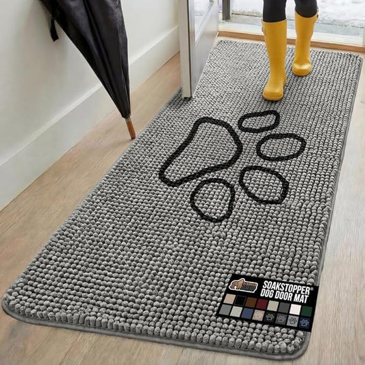 GORILLA GRIP SOAKSTOPPER Dog Door Mat, 70x24 Machine Washable Rug Absorbent by GorillaGrip