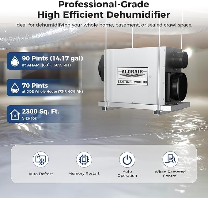 ALORAIR Whole House Dehumidifier, 90 PPD Commercial Grade Whole Home - Image 4