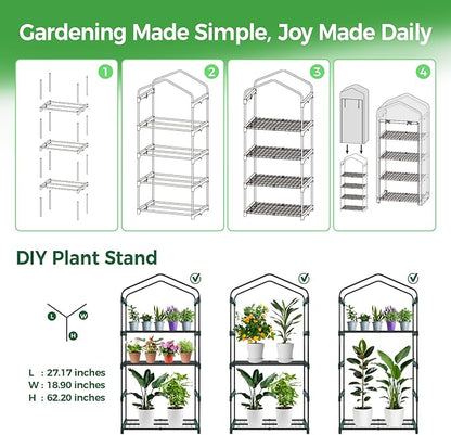 Ohuhu Mini Greenhouse for Indoor Outdoor, Small Plastic Plant Green House - Image 8
