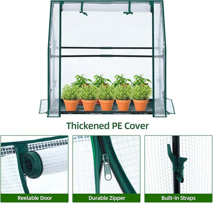 Mini Greenhouse for Indoor Outdoor: Ohuhu Tabletop Portable Green House - Image 3