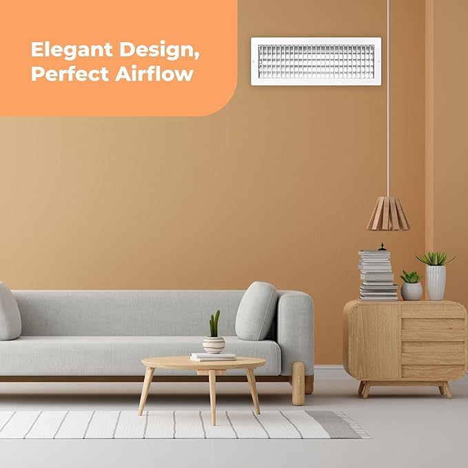 Aluminum 20 x 6 In Heater Vent Deflector Wall AC Grille – Premium Register Vent - Image 7
