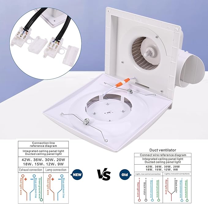 FEITON Bathroom Fan with Light Exhaust Fan Ceiling Mount Vent Fan Light Combo - Image 6