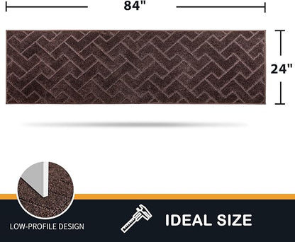 PURRUGS Dirt Trapping Door Mat 24" x 84", Non-Slip Machine Washable Entry Rug - Image 2