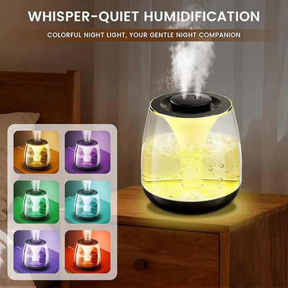 Humidifiers for Bedroom, 3 L Cool Mist Top-Fill 40H Super Long Time, 23dB Quiet - Image 6
