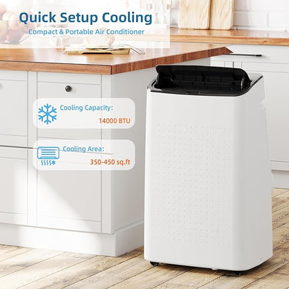 14, 000 BTU Portable Air Conditioner – 4-in-1 Cooling, Dehumidifier, Fan & - Image 4