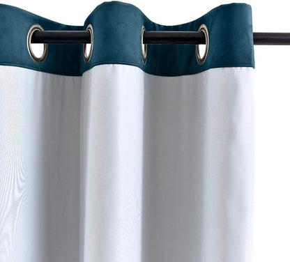 ChadMade Extra Wide Blackout Lined Premium Velvet Curtain Midnight Blue - Image 3
