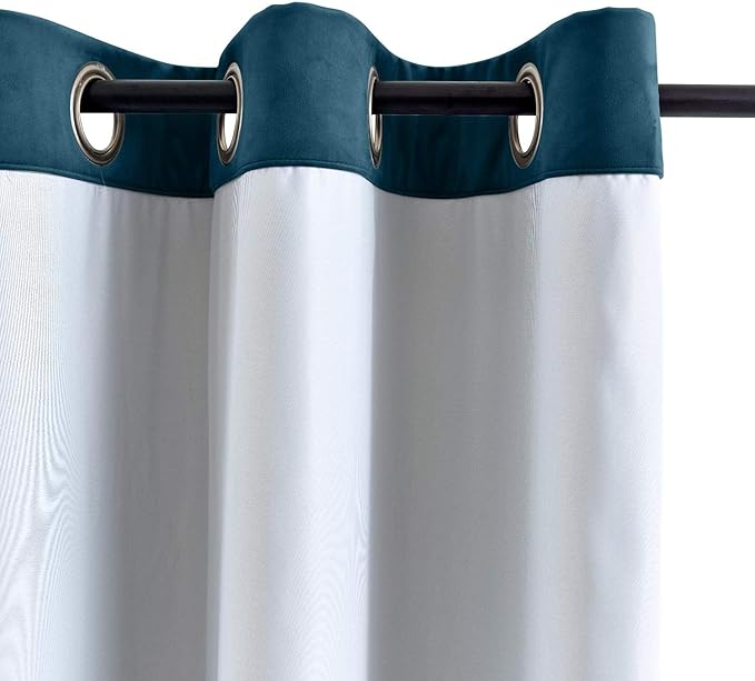 ChadMade Blackout Lined Premium Velvet Curtain Midnight Blue 50Wx96L Inch - Image 3