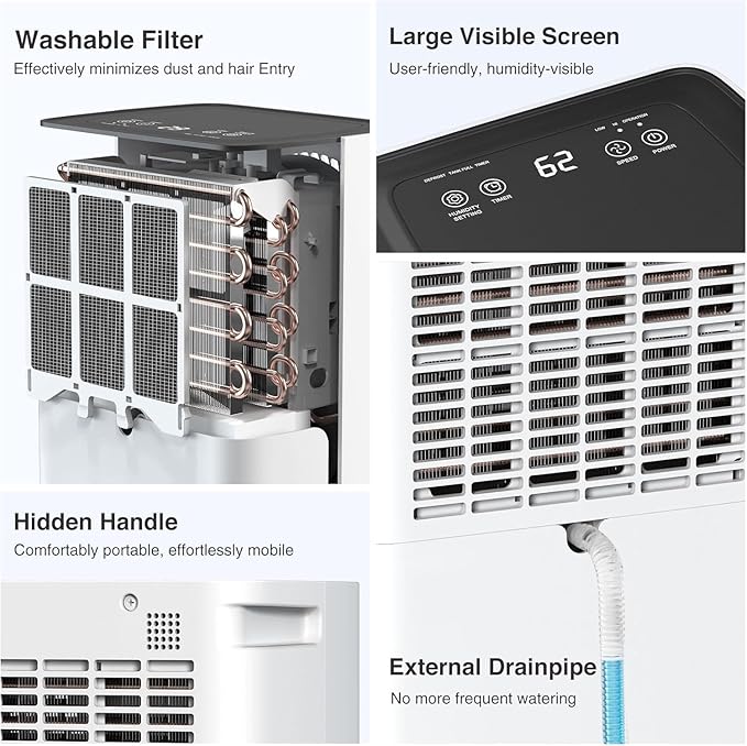 Dehumidifier, 1500 Sq. Ft 21 Pint Dehumidifier - Image 6