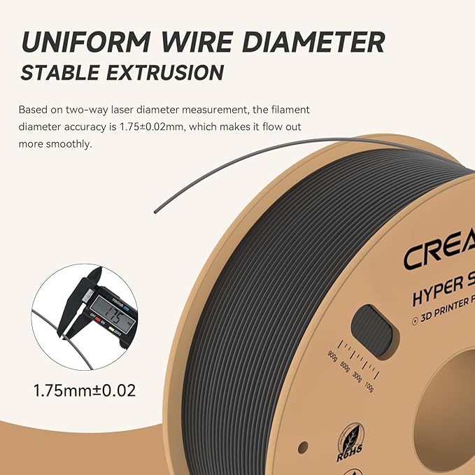Official CREALITY Hyper PLA Filament 1.75mm, High Speed PLA 30-600mm/s Rapid 3D - Image 3