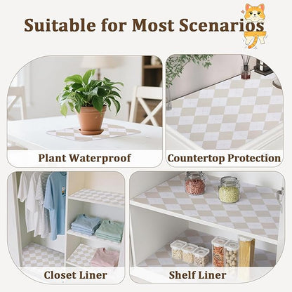 Beige Shelf Liner for Kitchen Cabinets 12" x 120" Non-Adhesive Non-Slip Drawer - Image 8